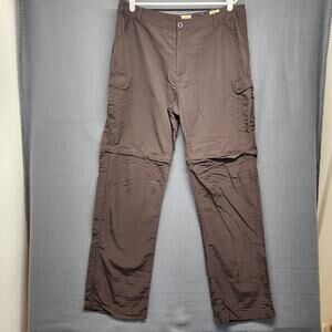 Red Head Mens 36x33 Convertible Cargo Pants Brown Nylon Performance Tagged 38x34